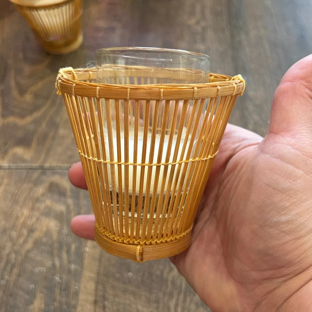 Set‎ of 6 Lillian Veran Bamboo Candle Holders Nautical Coastal